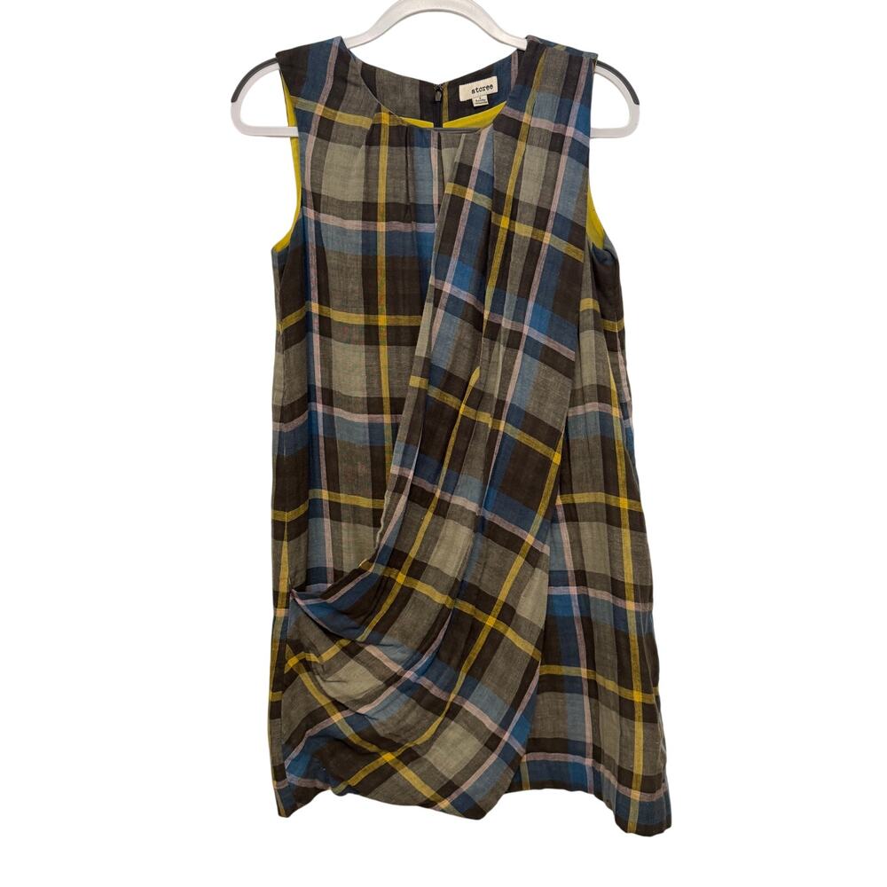 Anthropologie Storee Plaid 100% Cotton Sleeveless Dress Scottish‎ Kilt